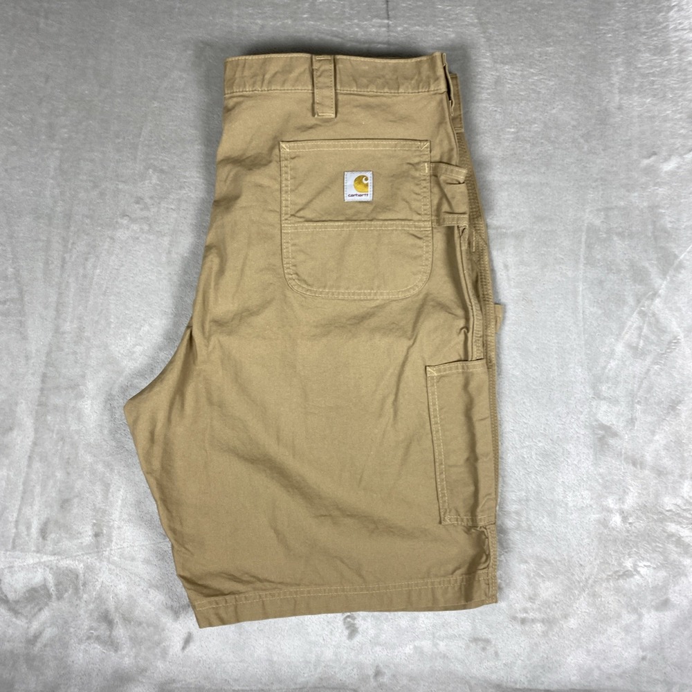 Carhartt B147 Men's Carpenter Shorts Size 42 Tan Khaki Loose Fit Workwear